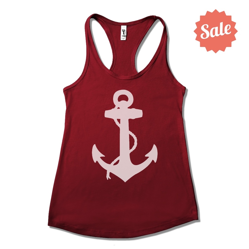 🔥 SALE! Anchor racerback Tank Top S M L Xl 🔥